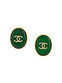 Chanel Pre-Owned серьги-клипсы с логотипом CC