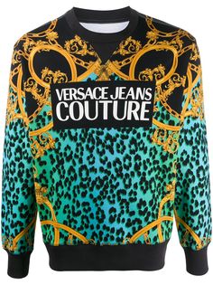 Versace Jeans Couture толстовка с леопардовым принтом и логотипом