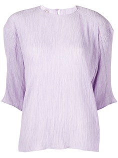 Nina Ricci блузка с плиссировкой и укороченными рукавами