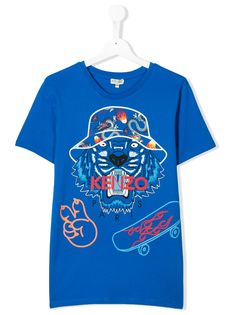 Kenzo Kids TEEN Wax tiger-print T-shirt