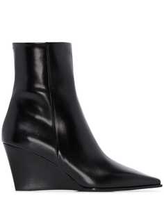 Aeyde Lena leather wedge ankle boots