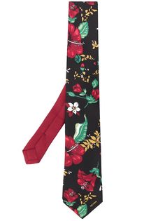 Prada галстук с цветочным принтом