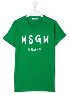 Msgm Kids футболка с круглым вырезом и логотипом