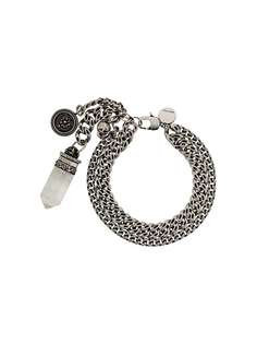 Alexander McQueen chain linked crystal charm bracelet