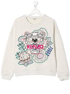 Kenzo Kids толстовка с вышивкой Tiger