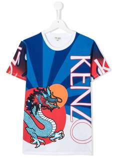 Kenzo Kids TEEN Japanese Dragon-print T-shirt