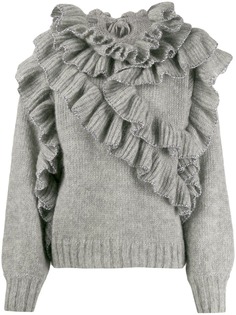 Alberta Ferretti свитер фактурной вязки с оборками