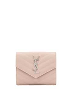 Saint Laurent стеганый кошелек с монограммой