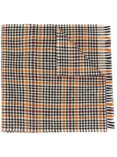 Z Zegna шарф в ломаную клетку с бахромой