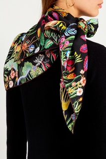 Шелковый платок с тропическим принтом Gucci