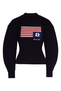 Синий джемпер с флагом Alexander Wang
