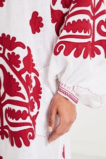 Бело-красное платье Shalimar изо льна Vita Kin