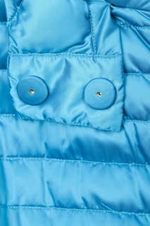 Синяя стеганая куртка с капюшоном Marina Rinaldi