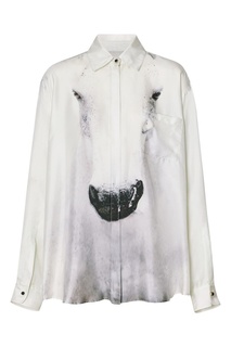 Белая блузка с принтом Burberry