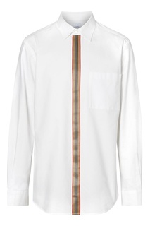 Белая рубашка с декоративной лентой Burberry
