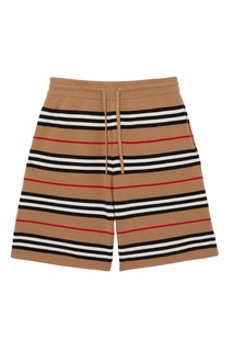 Бежевые шорты в полоску Burberry