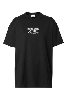 Черная футболка с контрастным логотипом Burberry