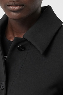 Однобортное черное пальто Burberry