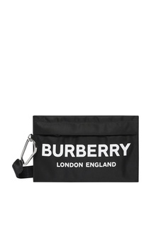 Черный клатч из текстиля Burberry