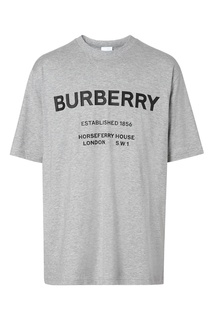Серая футболка с контрастным принтом Burberry