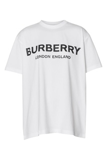 Белая футболка оверсайз Burberry