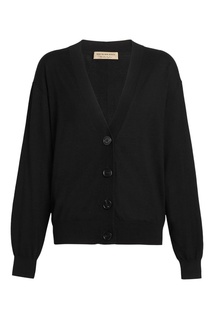 Черный кардиган с клетчатыми вставками Burberry