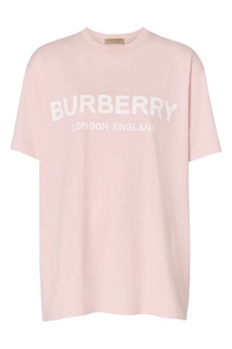 Розовая футболка с логотипом Burberry