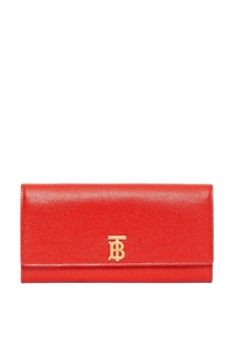 Красный кошелек из фактурной кожи Burberry