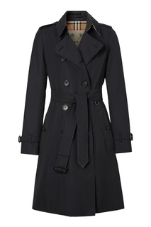 Темно-синий тренч с поясом Burberry