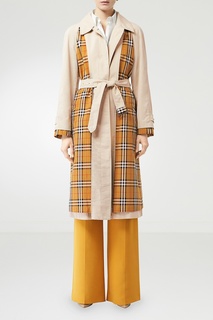 Клетчатый тренч с контрастными вставками Burberry