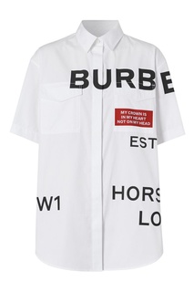 Белая рубашка с логотипами Burberry