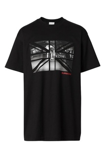 Хлопковая футболка с принтом Union Jack Burberry