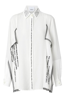 Белая блуза с надписями Burberry