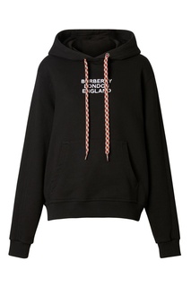 Черное худи с контрастным шнурком Burberry