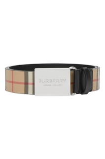 Бежевый ремень с фирменным узором Burberry