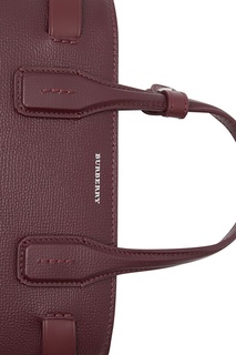 Бордовая сумка с клетчатым ремнем Burberry