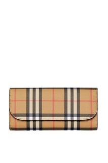 Бежевый бумажник в клетку Burberry