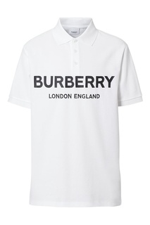 Белое поло с логотипом Burberry