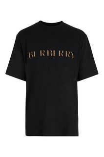 Черная футболка с логотипом Burberry