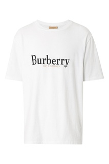 Белая футболка с винтажным логотипом Burberry