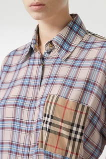Лиловая клетчатая рубашка Burberry