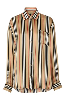 Атласная блуза в полоску Burberry