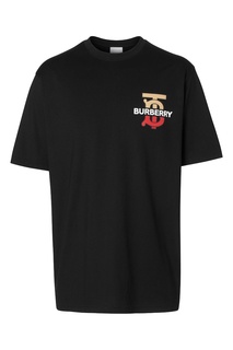 Черная футболка с ярким логотипом Burberry