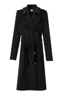 Черное пальто с поясом Burberry