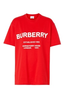 Красная футболка с коротким рукавом и логотипом Burberry