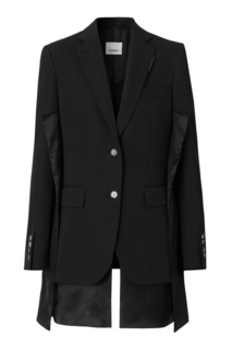 Черный пиджак с атласными вставками Burberry