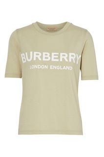 Светло-зеленая хлопковая футболка Burberry
