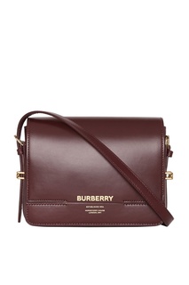 Бордовая кожаная кроссбоди Burberry