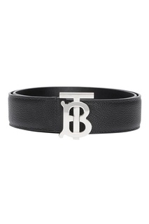 Черный ремень из зернистой кожи Burberry