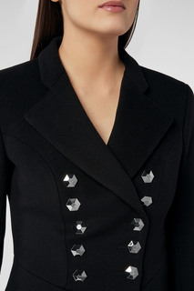 Черное асимметричное пальто Philipp Plein